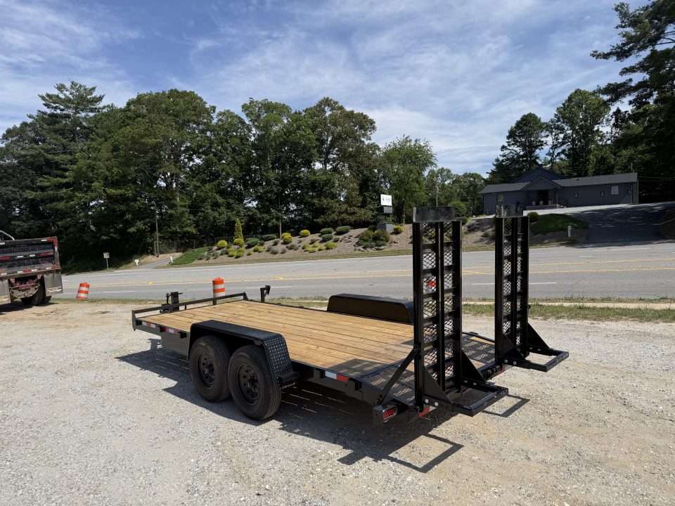 New 2026 Down 2 Earth Trailers DTE8218ER7B Equipment Trailer / 7X18 (16+2) / 2-7,000# Electric Brake Axles / 2- Flip Up Ramps