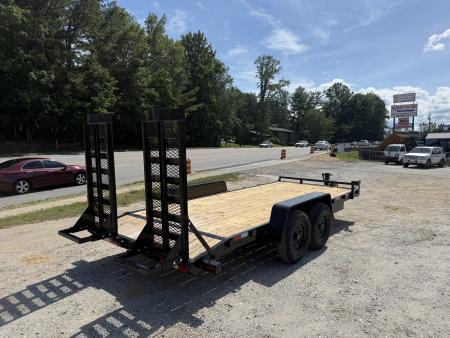 New 2026 Down 2 Earth Trailers DTE8218ER7B Equipment Trailer / 7X18 (16+2) / 2-7,000# Electric Brake Axles / 2- Flip Up Ramps