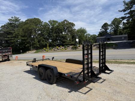 New 2026 Down 2 Earth Trailers DTE8218ER7B Equipment Trailer / 7X18 (16+2) / 2-7,000# Electric Brake Axles / 2- Flip Up Ramps