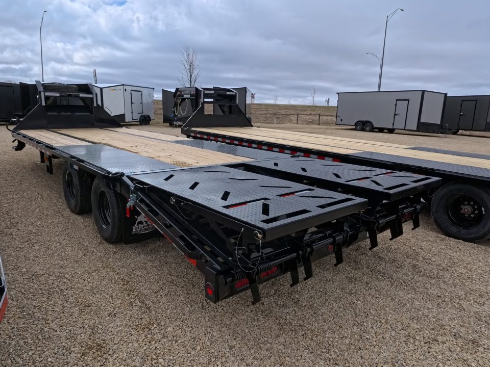 New 2026 Iron Bull 102 x 25 (20 +5) FLG Gooseneck Deckover with 25,900 lb. GVWR, Engineered Neck and Matching Spare