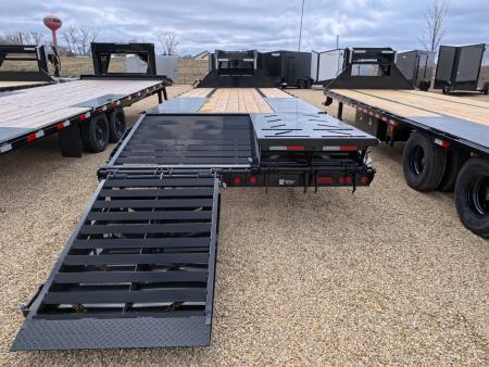 New 2026 Iron Bull 102 x 25 (20 +5) FLG Gooseneck Deckover with 25,900 lb. GVWR, Engineered Neck and Matching Spare
