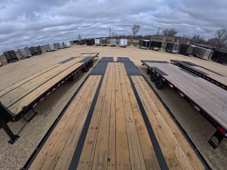 New 2026 Iron Bull 102 x 25 (20 +5) FLG Gooseneck Deckover with 25,900 lb. GVWR, Engineered Neck and Matching Spare