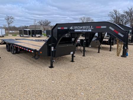 New 2026 Iron Bull 102 x 25 (20 +5) FLG Gooseneck Deckover with 25,900 lb. GVWR, Engineered Neck and Matching Spare