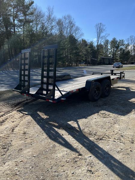 New 2026 Down 2 Earth Trailers DTE8220ER7B Equipment Trailer / 7X20 (18+2) / 2-7,000# Electric Brake Axles / 2- Flip Up Ramps