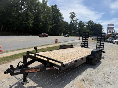 New 2026 Down 2 Earth Trailers DTE8220ER7B Equipment Trailer / 7X20 (18+2) / 2-7,000# Electric Brake Axles / 2- Flip Up Ramps