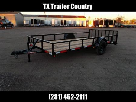 New 2026 Longhorn Trailers 77x14 Single Axle Utility Trailer / Side by Side Trailer / 2ft Dovetail / 2ft Ramp Gate / LED Lights