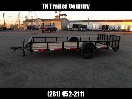 New 2026 Longhorn Trailers 77x14 Single Axle Utility Trailer / Side by Side Trailer / 2ft Dovetail / 2ft Ramp Gate / LED Lights