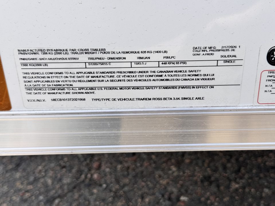 New 2026 Cross Trailers 6-10 Enclosed 3K GVWR