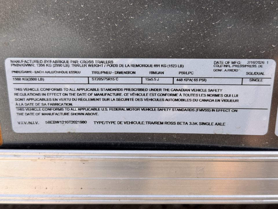 New 2026 Cross Trailers 6-12 Enclosed 3K GVWR