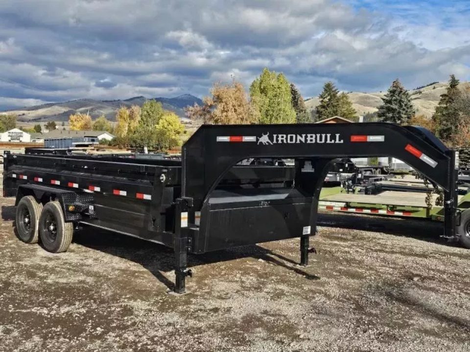 New 2026 Iron Bull 83"x16' 15k Gooseneck Dump Trailer