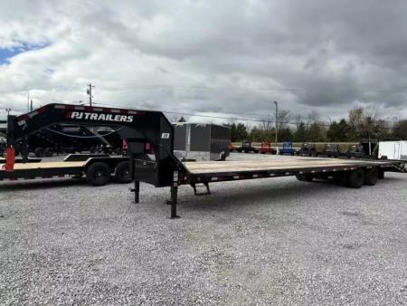 New 2026 PJ Trailers 102X40 GOOSENECK 25K GVWR (MEGA RAMPS) Flatbed Trailer