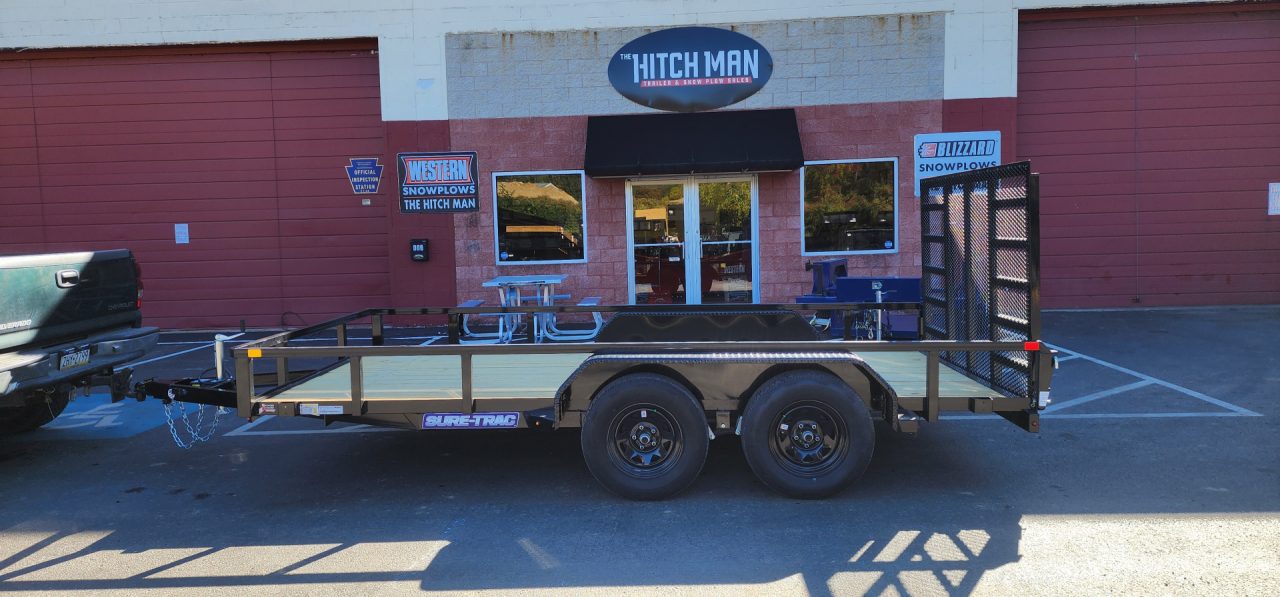 New 7 x 14 Sure-Trac Tube Top Utility Trailer 7k** RE-ENFORCED GATE
