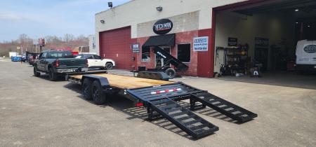New 7 X 22 (19+3) Sure-Trac Pro Series I-Beam HD Implement Trailer, 17.6k GVWR **Loaded w/Standard Features