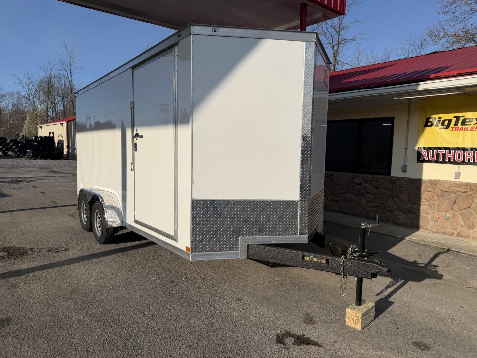 New 2026 Covered Wagon Trailers 7x16 Cargo Trailer, 7ft Interior Height,