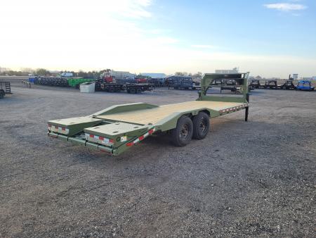New 2026 Buckshot 102"x24' Gooseneck Equipment/Car Trailer W/8K Axles