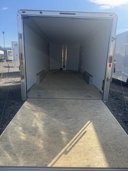 New 2026 8x20 + 3' V-Nose Enclosed Aluminum Legend Trailer with 7' Interior Height
