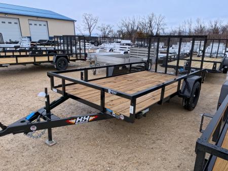 New 2026 H&H 76 x 12 Rail Side Utility with 3K Idler -Black