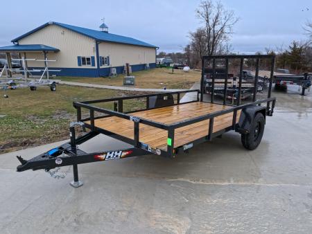 New 2026 H&H 76 x 12 Rail Side Utility with 3K Idler -Black