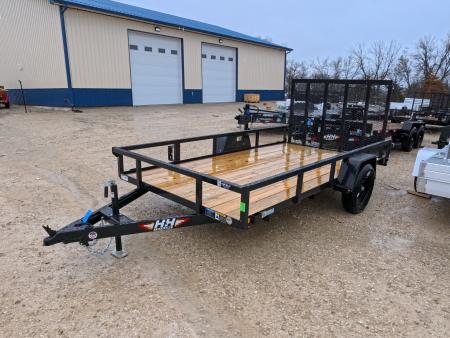 New 2026 H&H 76 x 12 Rail Side Utility with 3K Idler -Black