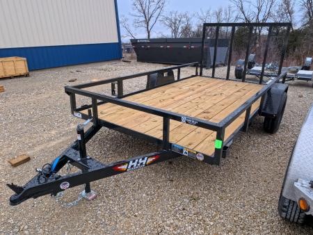New 2026 H&H 76 x 12 Rail Side Utility with 3K Idler -Black