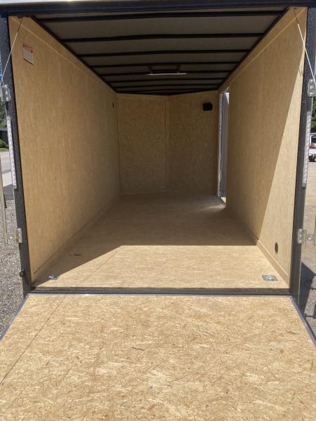 New 2026 Covered Wagon Trailers CW7X16TA2 Cargo / Enclosed Trailer / 7' Wide x 16' Long / 7' Interior Height / Ramp Rear Door , 48" Side door / 3500# Electric Brake Axles / .030 Silver