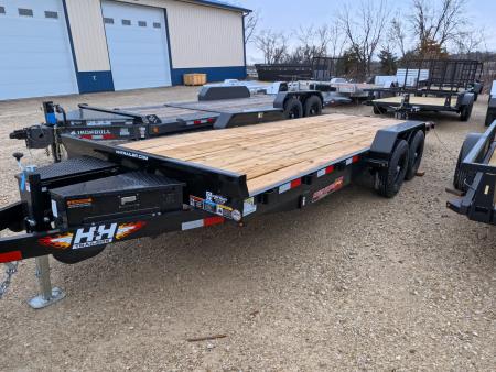 New 2026 H&H Trailers 82 x 20 Electric Tilt Speed Loader Car Hauler, Black with 10K GVWR