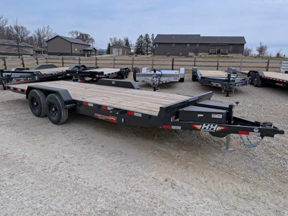 New 2026 H&H Trailers 82 x 20 Electric Tilt Speed Loader Car Hauler, Black with 10K GVWR