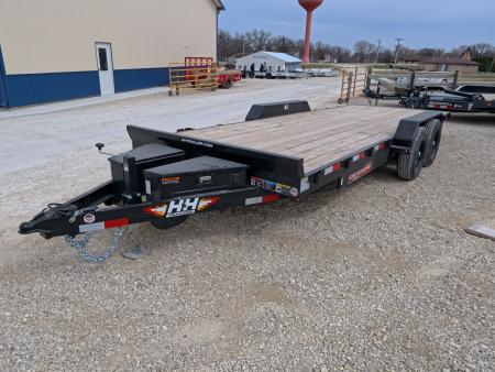 New 2026 H&H Trailers 82 x 20 Electric Tilt Speed Loader Car Hauler, Black with 10K GVWR