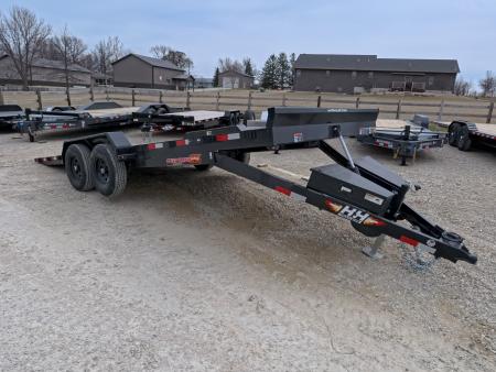 New 2026 H&H Trailers 82 x 20 Electric Tilt Speed Loader Car Hauler, Black with 10K GVWR