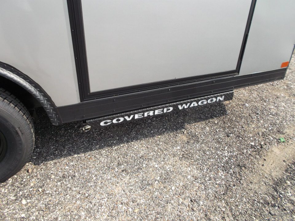 New 2026 Covered Wagon Trailers 8.5x16 Cargo Trailer / Car Hauler / 5200# Axles / 7ft Interior Height / 48" RV Side Door / Bed Lined RV Step / .080 Silver Semi-Screwless Exterior / 60" Triple Tube Tongue / Extra Wide Ramp / Black Out Package