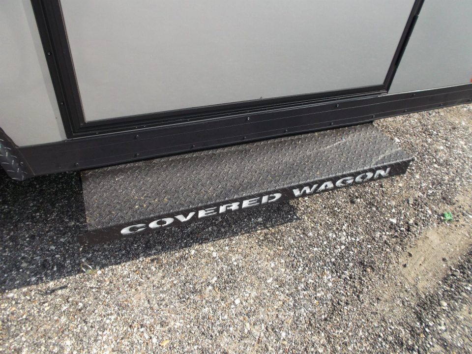 New 2026 Covered Wagon Trailers 8.5x16 Cargo Trailer / Car Hauler / 5200# Axles / 7ft Interior Height / 48" RV Side Door / Bed Lined RV Step / .080 Silver Semi-Screwless Exterior / 60" Triple Tube Tongue / Extra Wide Ramp / Black Out Package