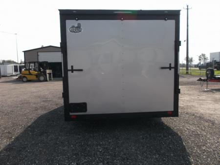 New 2026 Covered Wagon Trailers 8.5x16 Cargo Trailer / Car Hauler / 5200# Axles / 7ft Interior Height / 48" RV Side Door / Bed Lined RV Step / .080 Silver Semi-Screwless Exterior / 60" Triple Tube Tongue / Extra Wide Ramp / Black Out Package