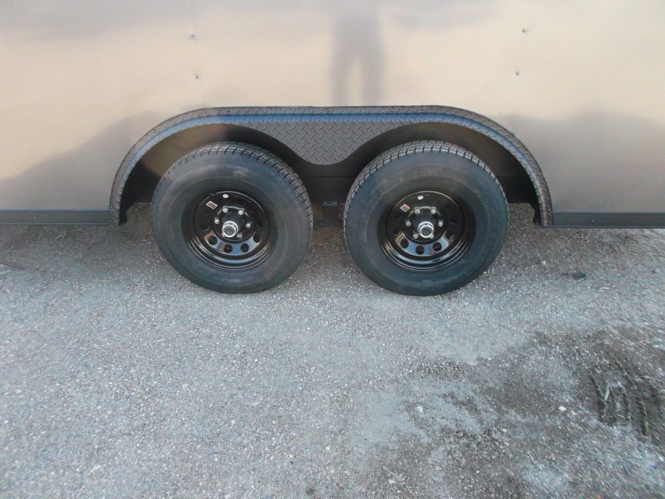 New 2026 Covered Wagon Trailers 8.5x16 Cargo / Enclosed Trailer / Car Hauler / 5200# Axles / 7ft Interior / Extra Wide Ramp / 48" RV Door / .030 Charcoal Gray / Black Out Package
