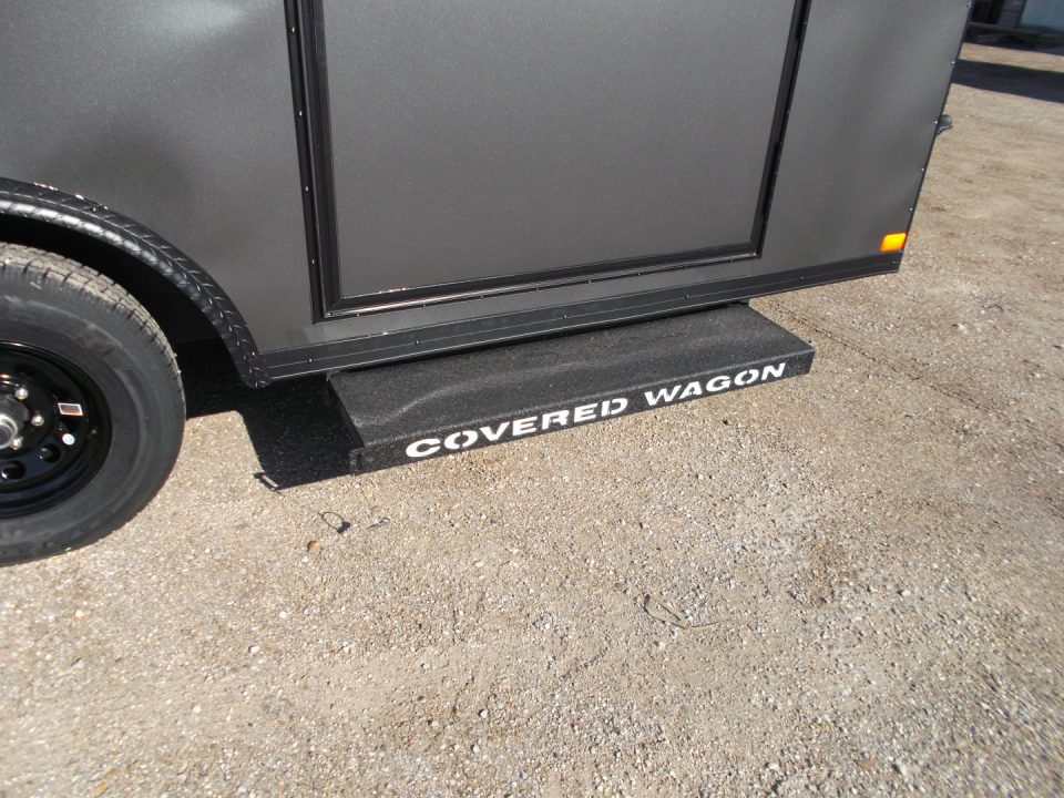 New 2026 Covered Wagon Trailers 8.5x16 Cargo / Enclosed Trailer / Car Hauler / 5200# Axles / 7ft Interior / Extra Wide Ramp / 48" RV Door / .030 Charcoal Gray / Black Out Package