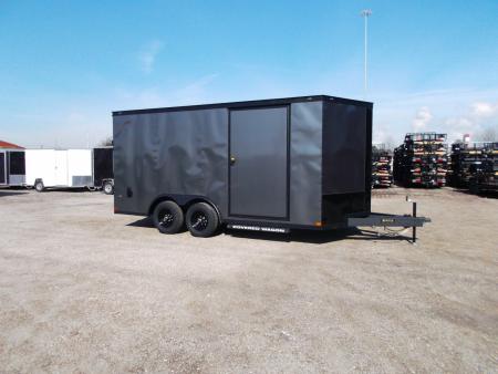 New 2026 Covered Wagon Trailers 8.5x16 Cargo / Enclosed Trailer / Car Hauler / 5200# Axles / 7ft Interior / Extra Wide Ramp / 48" RV Door / .030 Charcoal Gray / Black Out Package