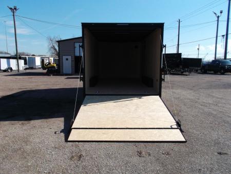 New 2026 Covered Wagon Trailers 8.5x16 Cargo / Enclosed Trailer / Car Hauler / 5200# Axles / 7ft Interior / Extra Wide Ramp / 48" RV Door / .030 Charcoal Gray / Black Out Package