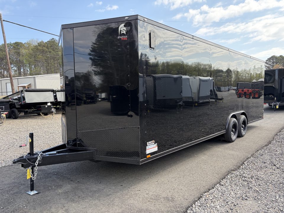 New 2026 Spartan 8.5x24 Enclosed Trailer, Black Polycor, Preferred Package Pro Series, 10K GVWR, 7' Interior, Lighting Package