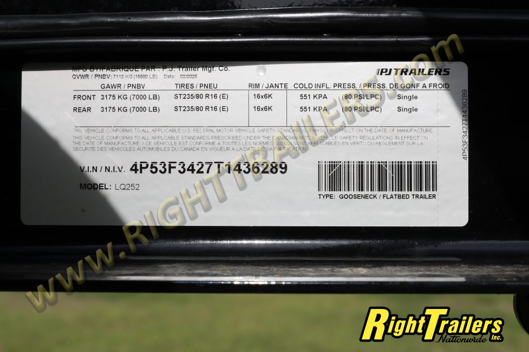 New 2026 8.5X25 PJ Gooseneck Equipment Trailer