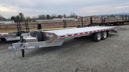 New 2026 EBY 24'6" TRADESMAN Aluminum HD DECKOVER Trailer w/ 50/50 Fold Flat Ramps w/ 8K AXLES