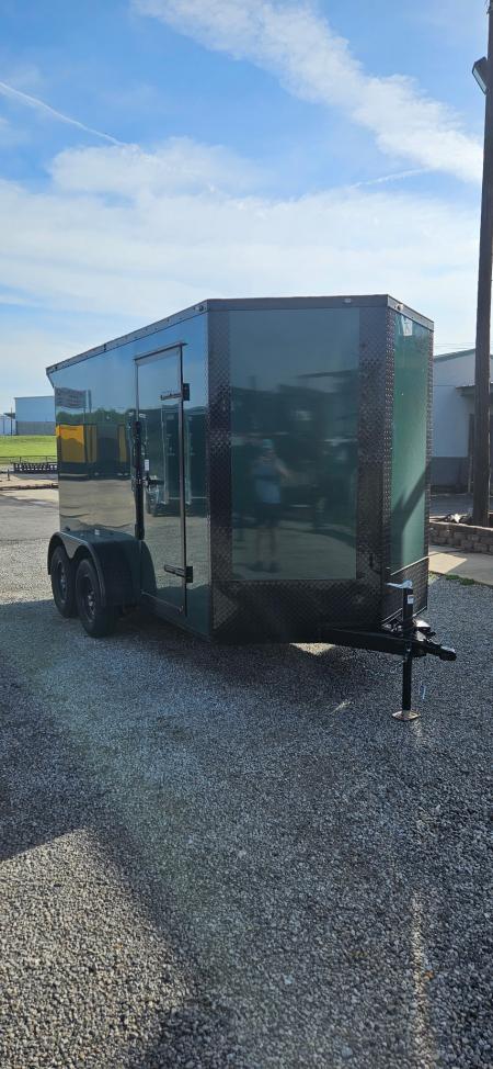 New 2026 Family Trailer 6x12 Tandem Axles Cargo / Enclosed Trailer-Screwless Exterior-Blackout Pkg- Rear Spoiler