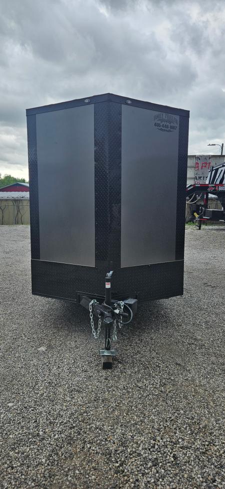 New 2026 Family Trailer 6x12 Tandem Axles Cargo / Enclosed Trailer-Screwless Exterior-Blackout Pkg- Rear Spoiler