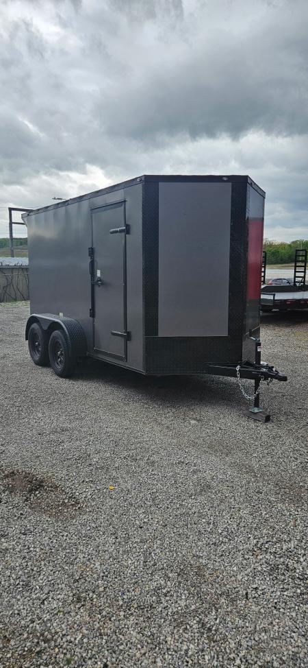 New 2026 Family Trailer 6x12 Tandem Axles Cargo / Enclosed Trailer-Screwless Exterior-Blackout Pkg- Rear Spoiler