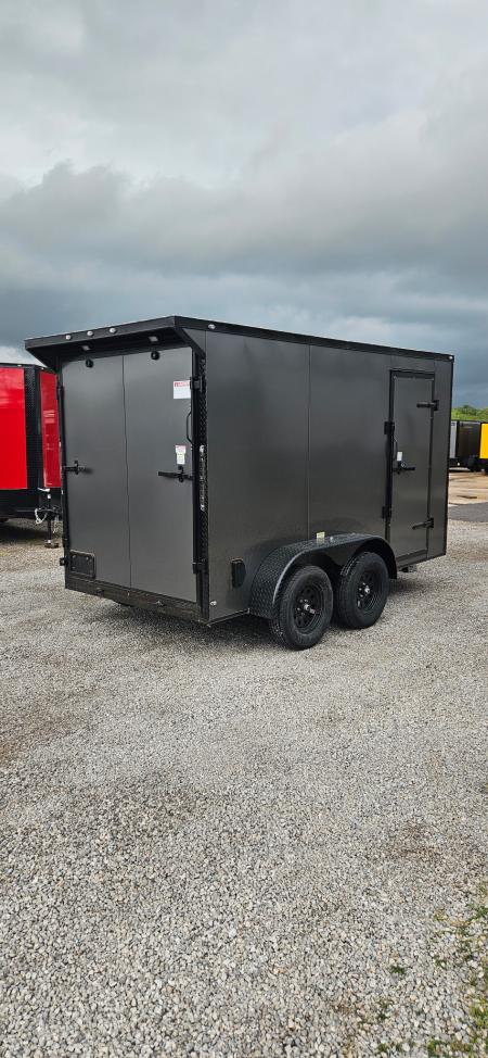 New 2026 Family Trailer 6x12 Tandem Axles Cargo / Enclosed Trailer-Screwless Exterior-Blackout Pkg- Rear Spoiler