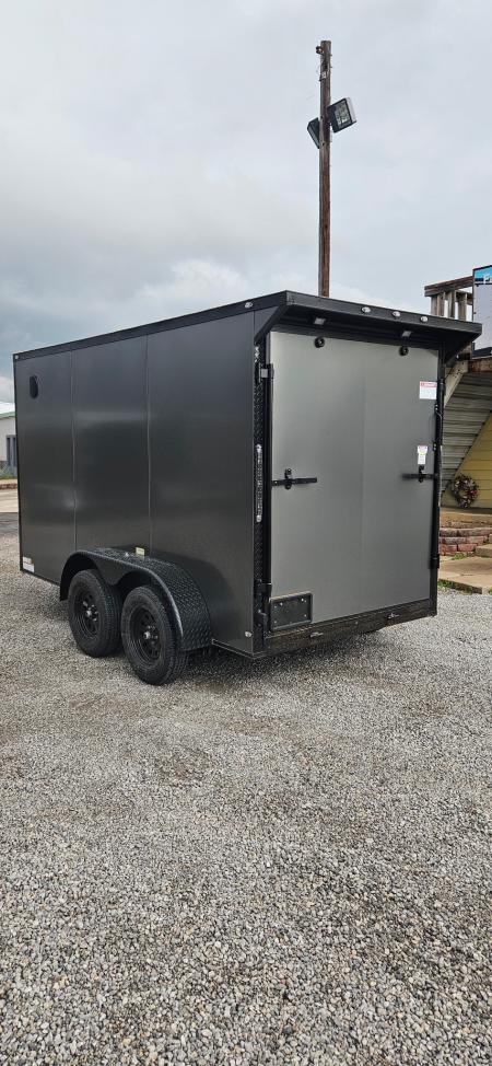 New 2026 Family Trailer 6x12 Tandem Axles Cargo / Enclosed Trailer-Screwless Exterior-Blackout Pkg- Rear Spoiler
