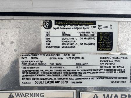 Used 2015 Look Trailers 7x12+V Cargo / Enclosed Trailer