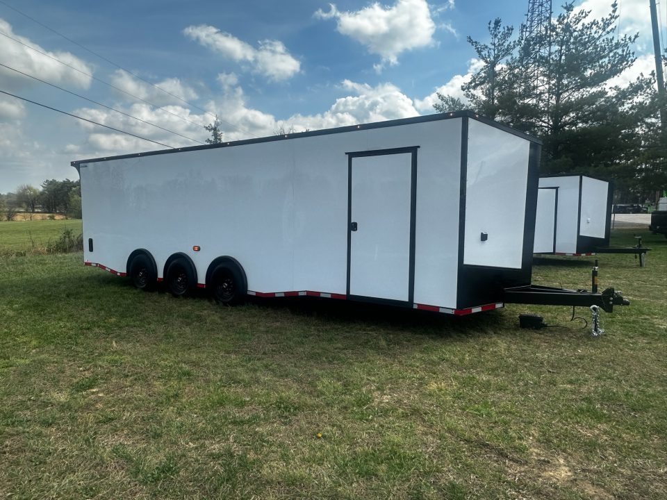 New 2026 Luxe 8.5x28 Race Trailer-Finished Interior-5200LB Triple Torsion-- Bogey Wheels-Recessed E Track