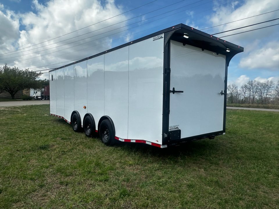 New 2026 Luxe 8.5x28 Race Trailer-Finished Interior-5200LB Triple Torsion-- Bogey Wheels-Recessed E Track