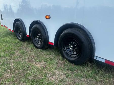 New 2026 Luxe 8.5x28 Race Trailer-Finished Interior-5200LB Triple Torsion-- Bogey Wheels-Recessed E Track