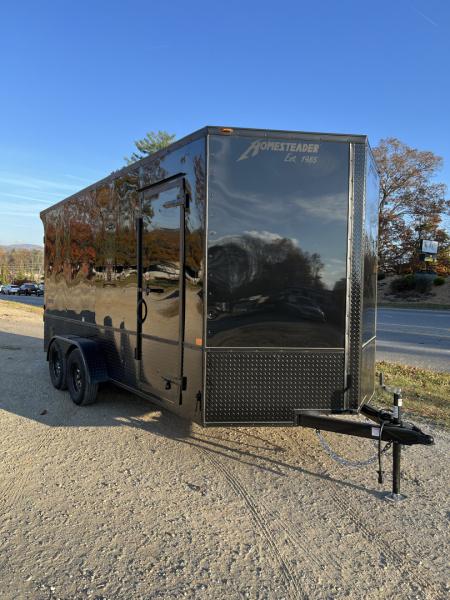 New 2026 Homesteader Trailers / 716IT Intrepid OHV / 7' Int. Ht. / ..080 Black Alum Poly Core w/ Black Out Pkg / 32" Side Door / 4 Recessed Floor D-Rings / 78" Extra Wide Rear Ramp Door