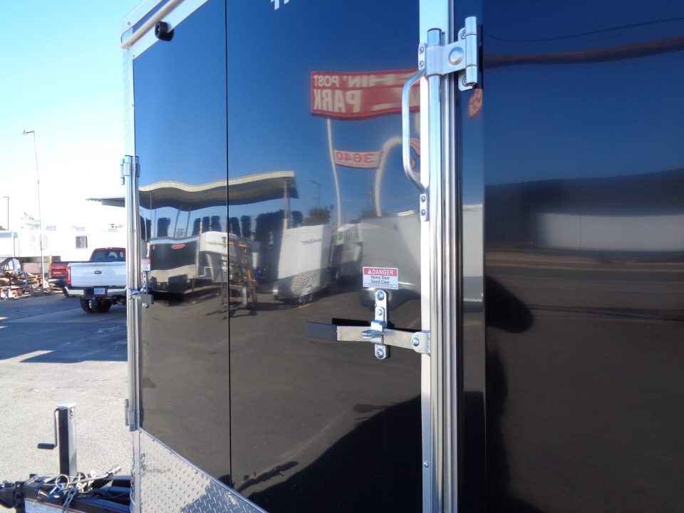 Used 2025 Look * K-SEMI10217-070 * 8.5x17 V-Nose Tandem Axle Enclosed Snow Mobile Trailer